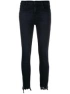 J Brand Low Rise Chewed Skinny Jeans - Blue