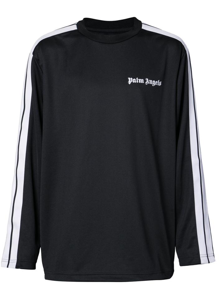 Palm Angels Long Sleeved Logo T-shirt - Black