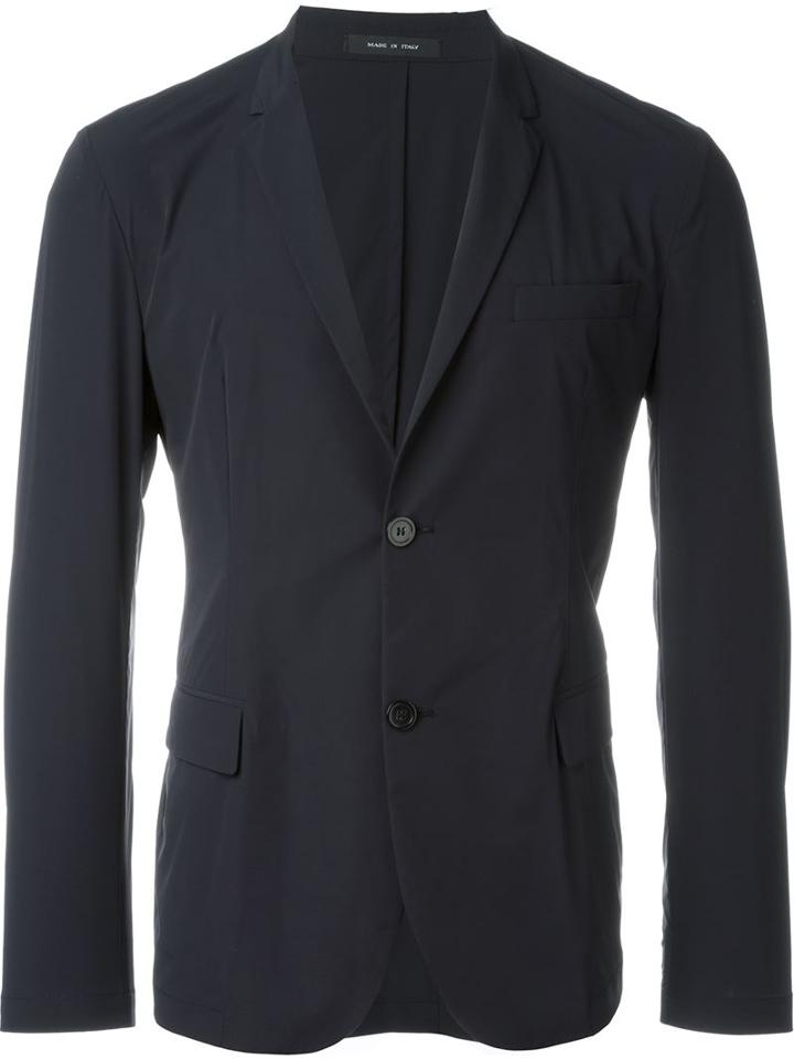Emporio Armani Two Button Blazer, Men's, Size: 54, Blue, Polyamide/spandex/elastane