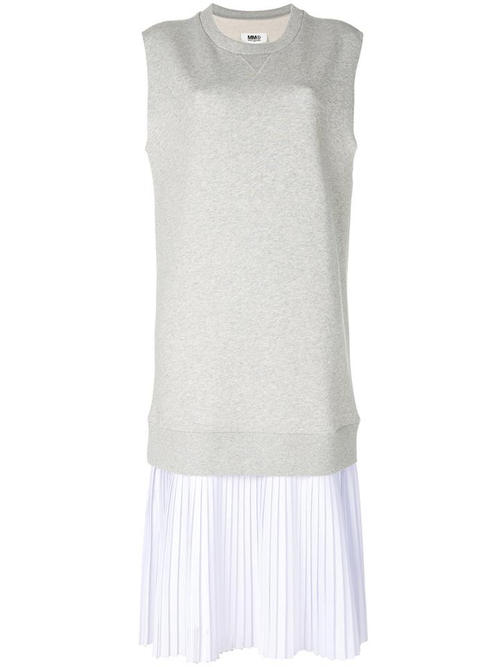 Mm6 Maison Margiela - Layered Tank Dress - Women - Cotton - S, Grey, Cotton