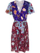 Dvf Diane Von Furstenberg Floral Wrap Front Dress - Multicolour