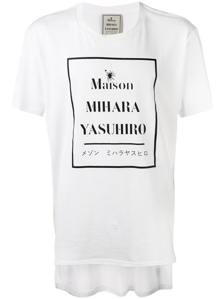 Maison Mihara Yasuhiro Logo-print T-shirt, Men's, Size: 52, White, Cotton
