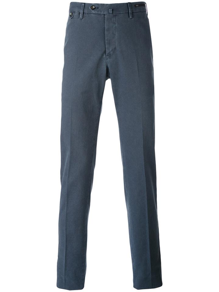 Pt01 - Chino Trousers - Men - Cotton/spandex/elastane - 56, Blue, Cotton/spandex/elastane