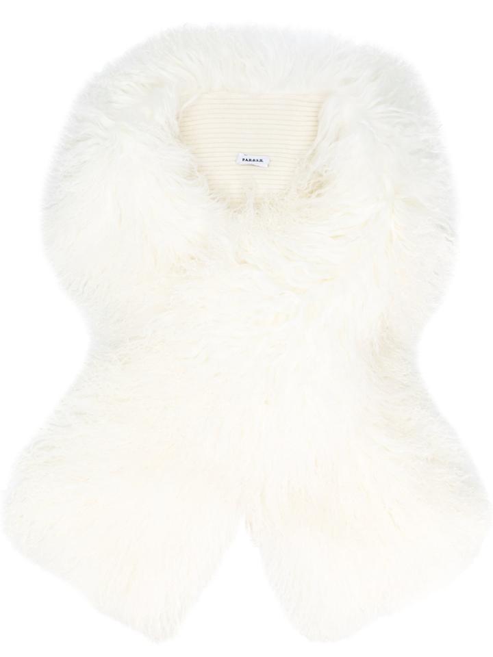 P.a.r.o.s.h. Long Fur Stole - White