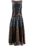 Talbot Runhof Leopard Lace Mix Dress - Gold
