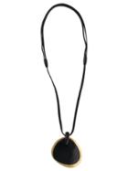 Monies Lacquered Pebble Necklace - Black