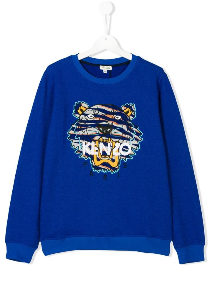 Kenzo Kids Tiger Embroidered Jumper - Blue