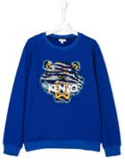 Kenzo Kids Tiger Embroidered Jumper - Blue