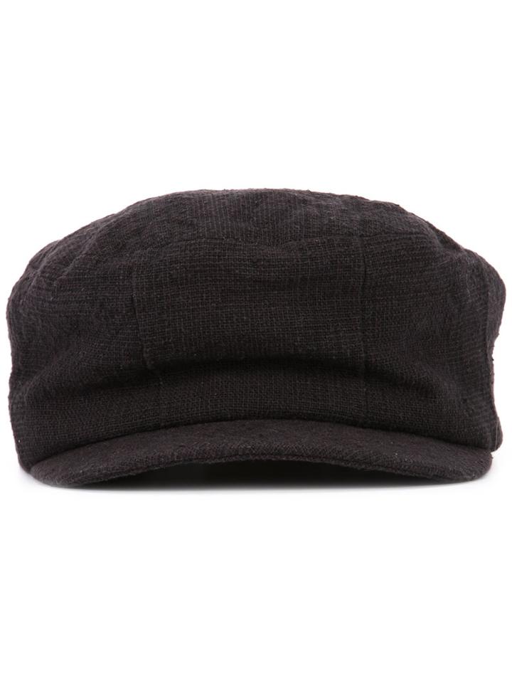 Devoa Textured Hat, Men's, Size: 58, Black, Silk/linen/flax/polyester