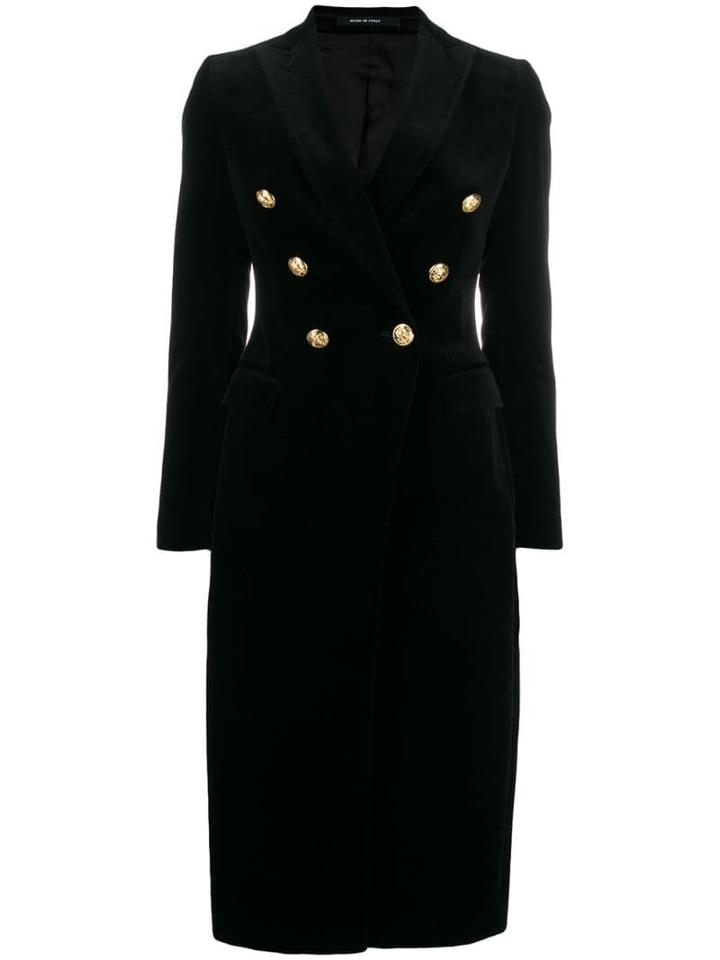 Tagliatore Fitted Military Coat - Black