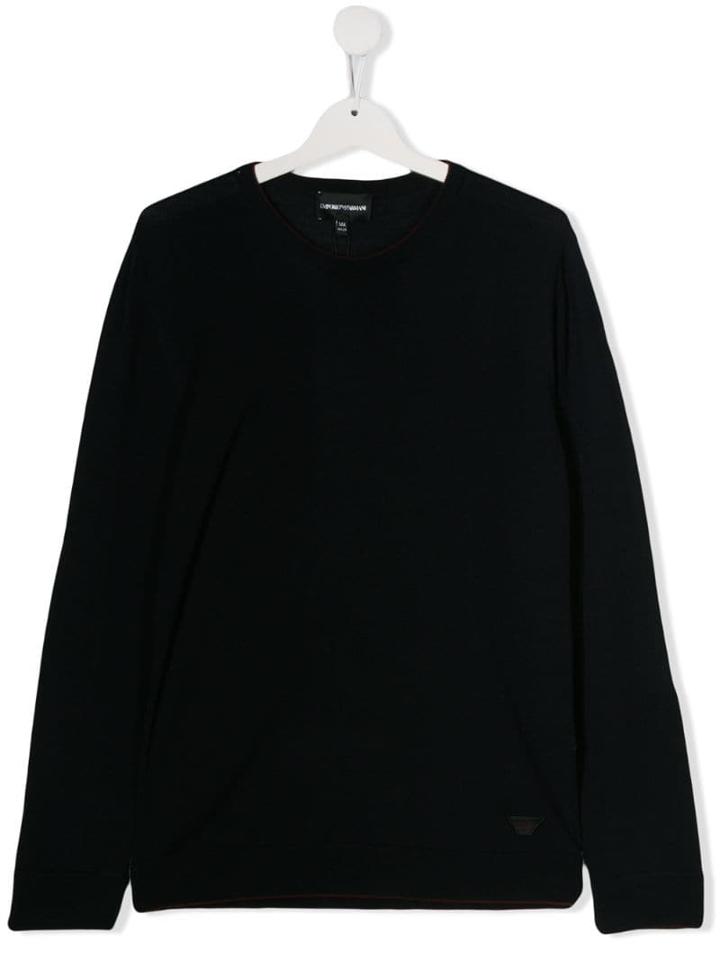 Emporio Armani Kids Knitted Jumper - Blue