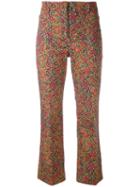 Philosophy Di Lorenzo Serafini - Floral Print Cropped Trousers - Women - Cotton/other Fibers - 44, Pink/purple, Cotton/other Fibers