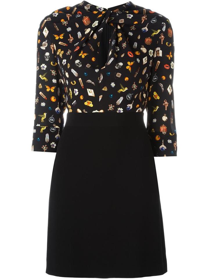 Alexander Mcqueen 'obsession' Print Knot Dress, Women's, Size: 42, Black, Silk/viscose