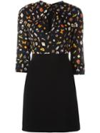 Alexander Mcqueen 'obsession' Print Knot Dress, Women's, Size: 42, Black, Silk/viscose