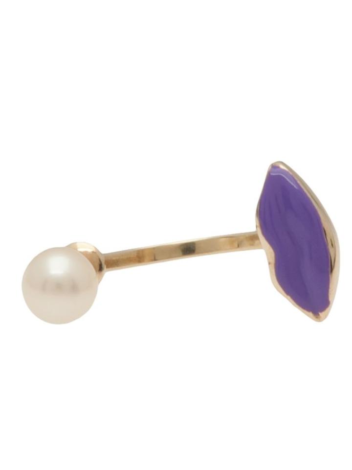 Delfina Delettrez 'lip Piercing' Earring, Women's, Pink/purple