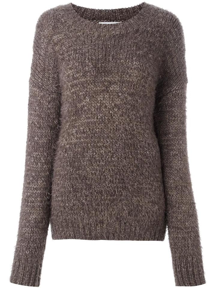 Carven Round Neck Jumper, Women's, Size: Small, Brown, Wool/alpaca/polyamide/acrylic