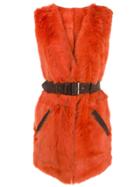 Alberta Ferretti Sleeveless Belted Gilet - Yellow & Orange