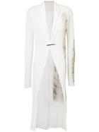 Isabel Benenato - Long Brushstroke Cardigan - Women - Cotton - 40, White, Cotton
