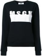Msgm - Logo Print Sweatshirt - Women - Cotton - L, Black, Cotton