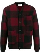 Universal Works Check Print Cardigan - Red