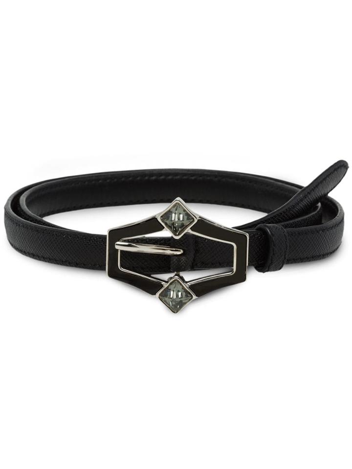 Prada Embellished Buckled Belt - Black