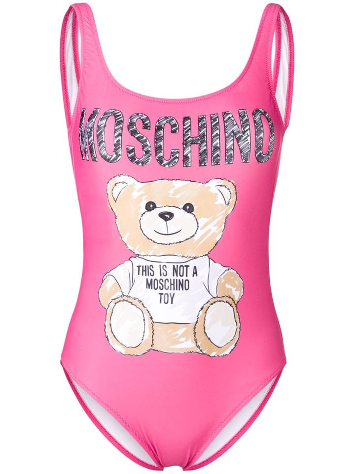 Moschino Sketch Bear Swimsuit - Pink