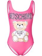 Moschino Sketch Bear Swimsuit - Pink
