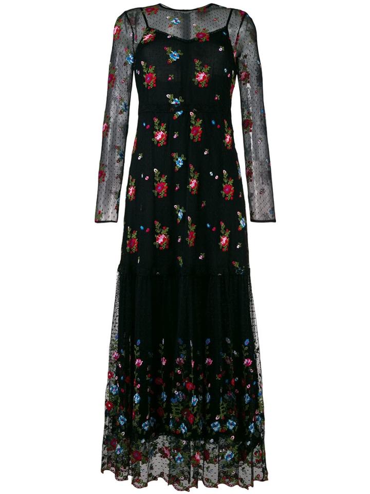 Ermanno Ermanno Flower Long Dress - Black