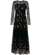 Ermanno Ermanno Flower Long Dress - Black