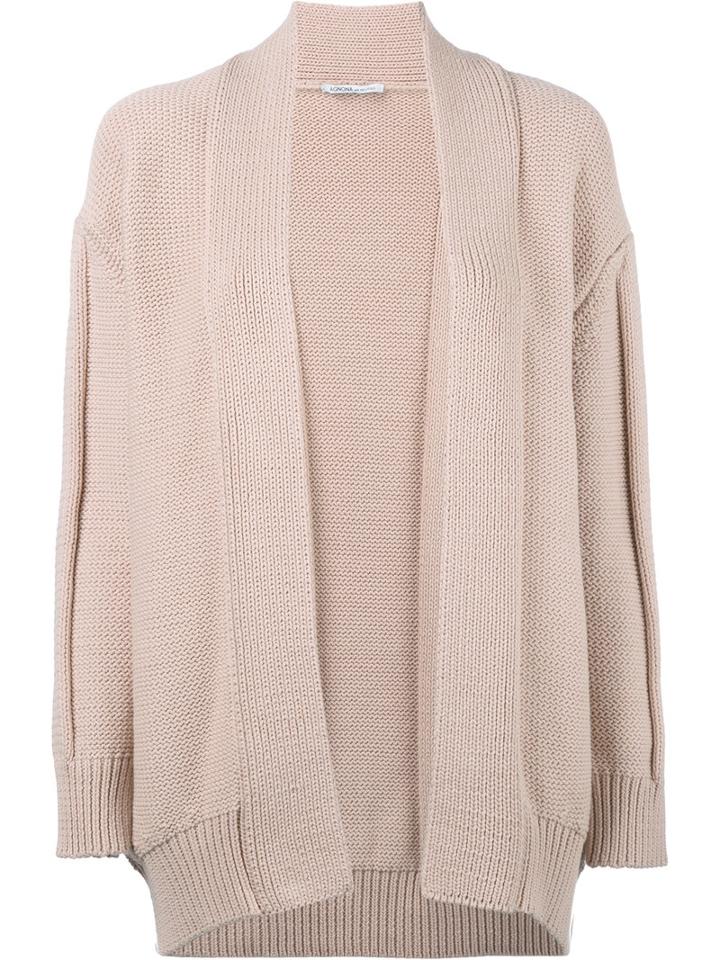 Agnona Open Cardigan, Women's, Size: Large, Pink/purple, Cotton/polyamide