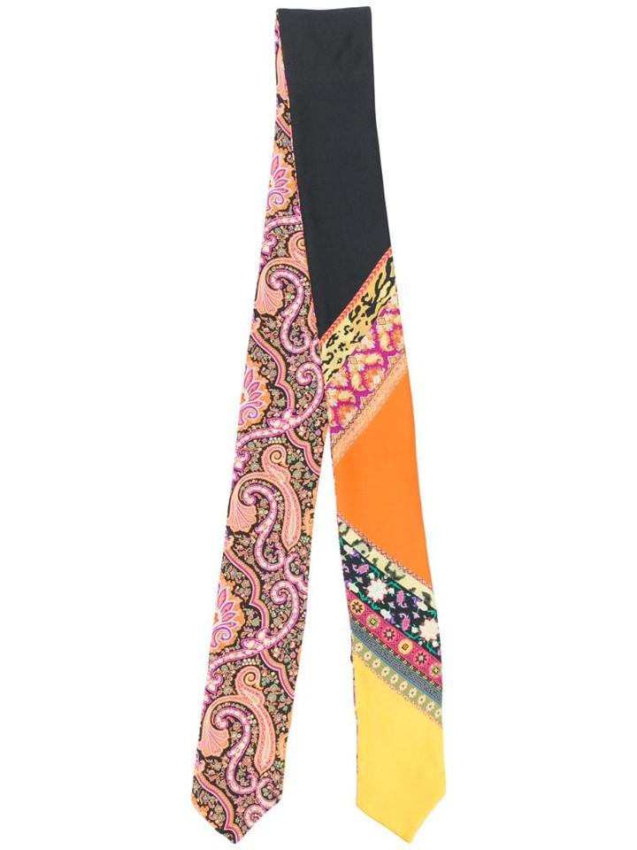 Etro Patchwork Neck-tie Scarf - Orange