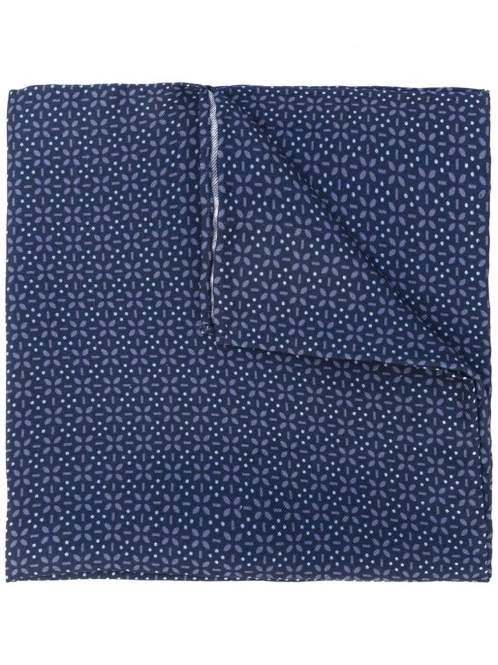 Lardini Flower Print Pocket Square - Blue
