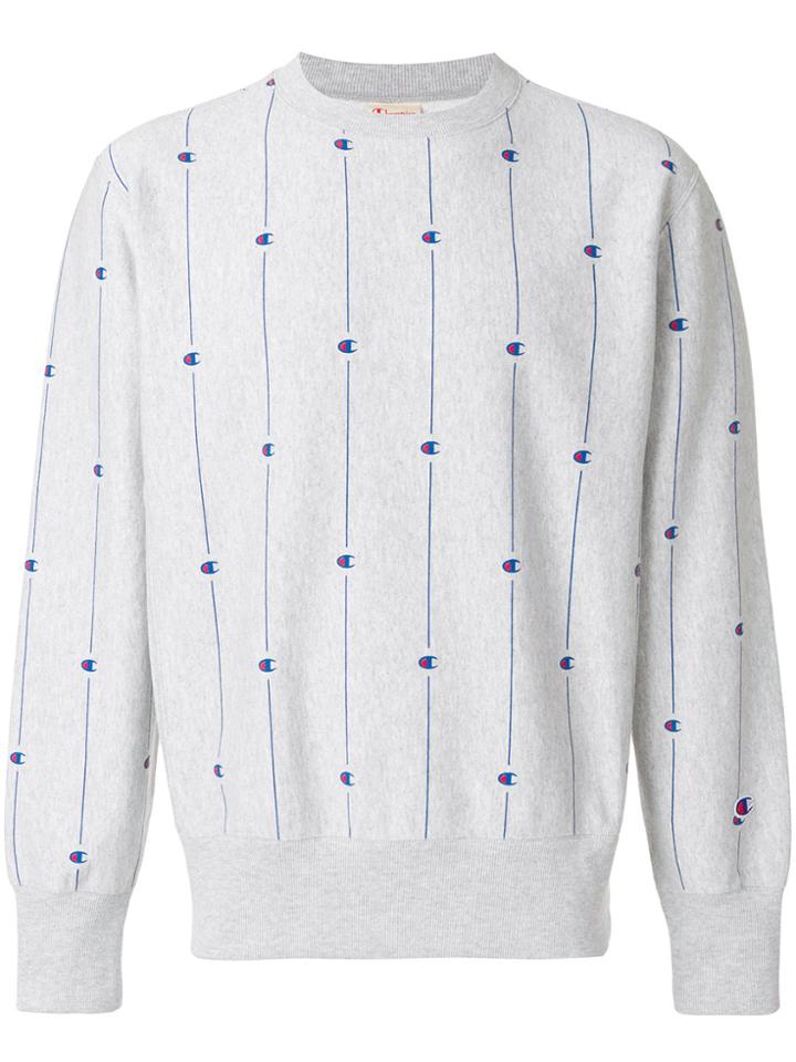 Champion All Over Logo Sweatshirt - White