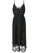 Msgm Lace Trim Maxi Dress - Black