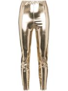 Lisa Marie Fernandez Karlie Zipped Cuff Pvc Leggings - Gold