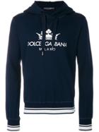 Dolce & Gabbana Logo Print Hoodie - Blue