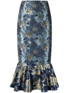Patbo Midi Printed Skirt - Blue
