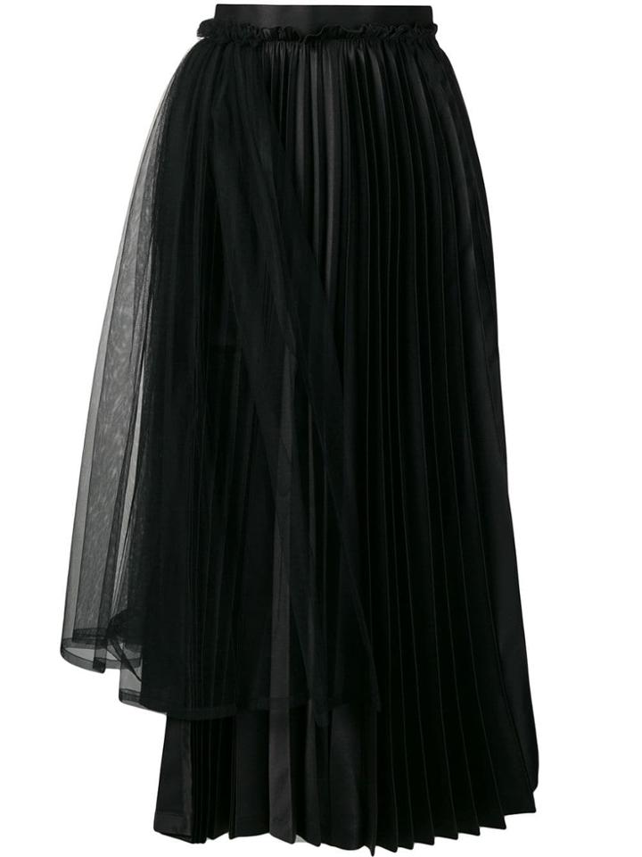Comme Des Garçons Noir Kei Ninomiya Asymmetric Pleated Skirt - Black