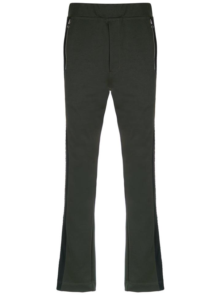 À La Garçonne - Straight Panelled Trousers - Women - Cotton/polyester - P, Green, Cotton/polyester