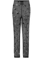 Moschino Crystal Embellished Leggings, Women's, Size: 40, Black, Cotton/polyamide/pvc