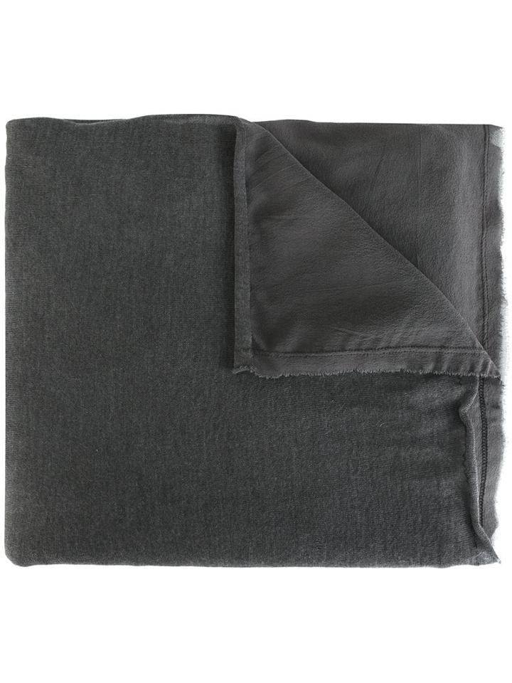 Kristensen Du Nord Layered Frayed Edge Scarf, Adult Unisex, Grey, Silk/spandex/elastane/cashmere