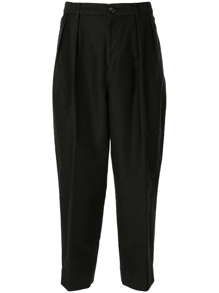 Tomorrowland Pleated Detail Chinos - Black