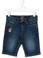 Tommy Hilfiger Junior Logo Embroidered Denim Shorts - Blue