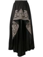 Wandering - Embroidered Asymmetric Skirt - Women - Cotton - 42, Black, Cotton