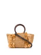 Carolina Santo Domingo Fringe Trim Tote - Neutrals