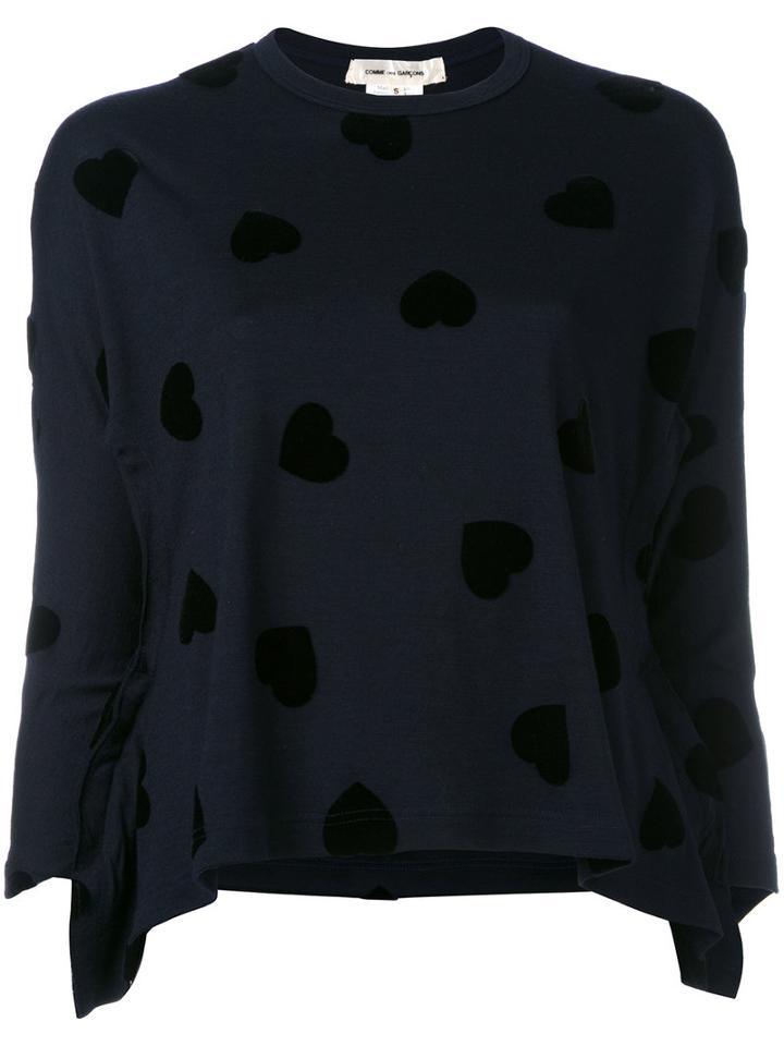 Comme Des Garçons Heart Pattern Jumper, Women's, Size: Small, Blue, Wool