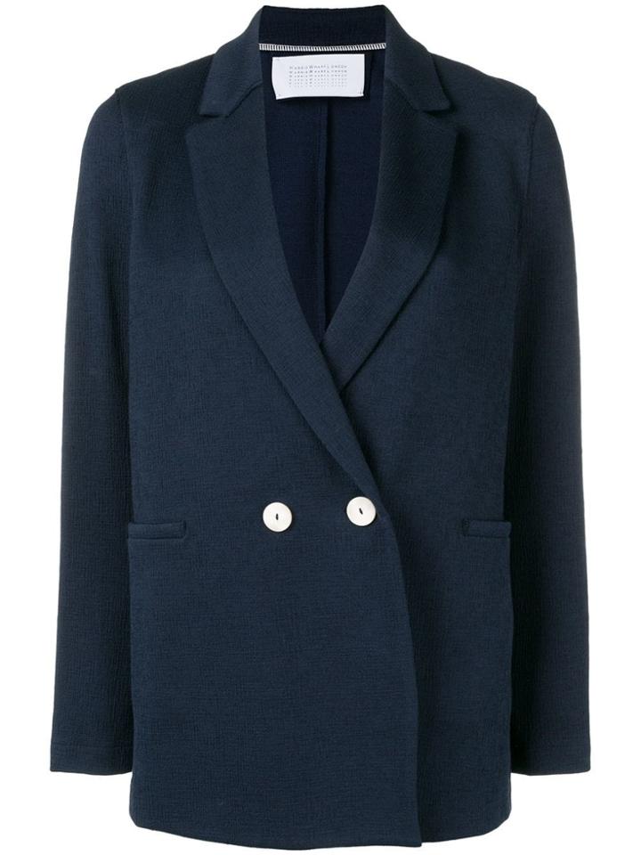 Harris Wharf London Classic Double-breasted Blazer - Blue