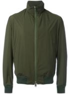 Kiton Zip Up Raincoat, Men's, Size: 50, Green, Elastodiene/polyimide