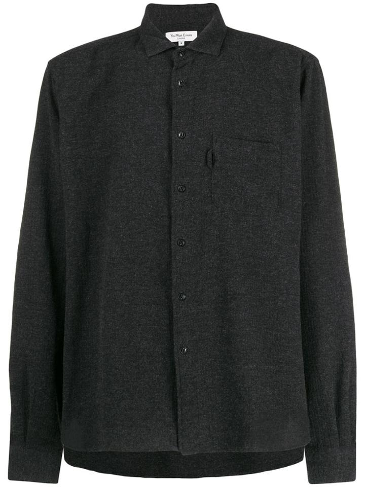 Ymc Textured Front Pocket Shirt - Grey