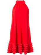 Badgley Mischka Ruffle Trimmed Dress - Red